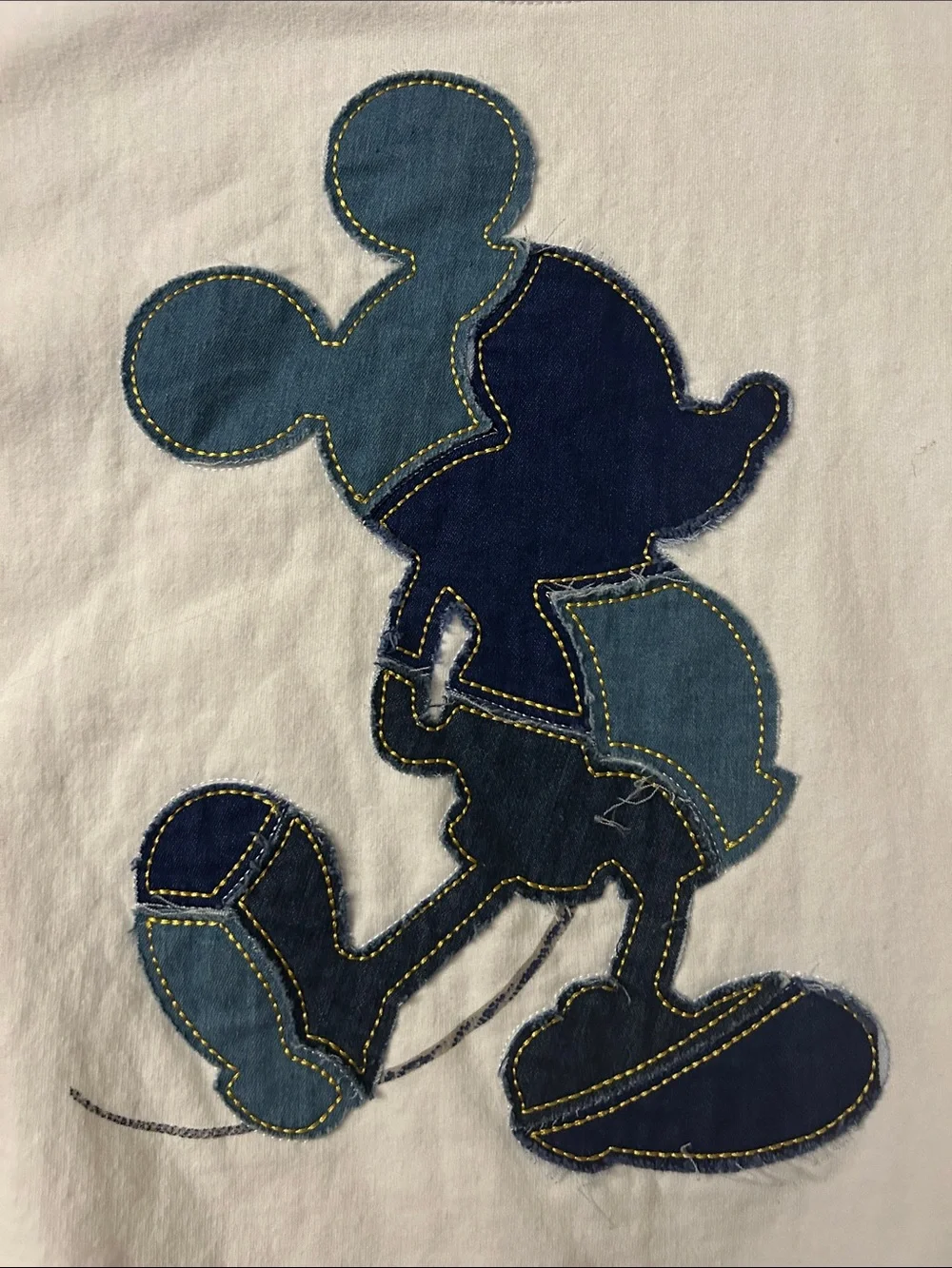 Mickey Mouse Crewneck Sweatshirt with Denim Patchwork